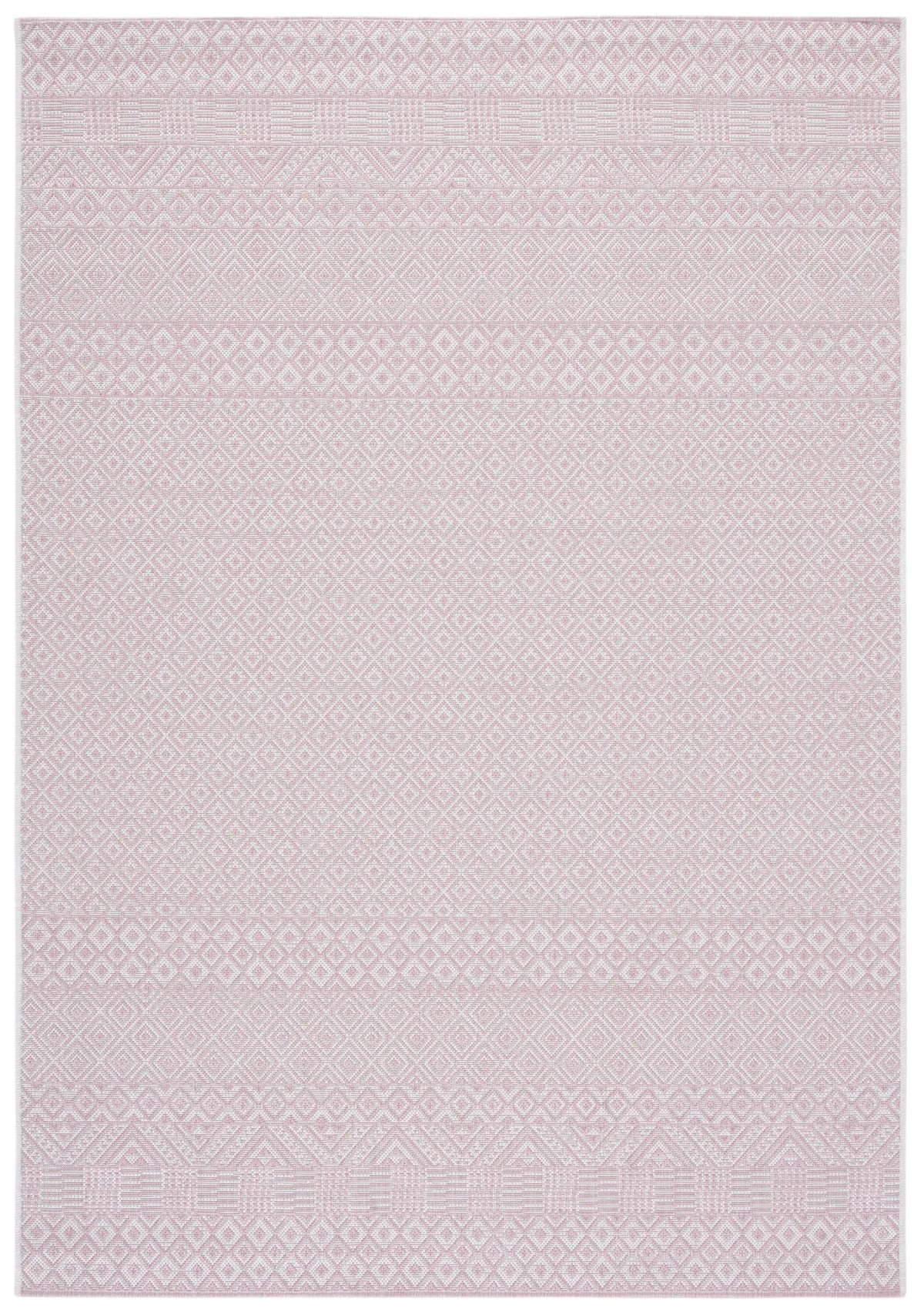 Safavieh Courtyard 4'-0" x 5'-7" Rug in Ivory / Soft Pink