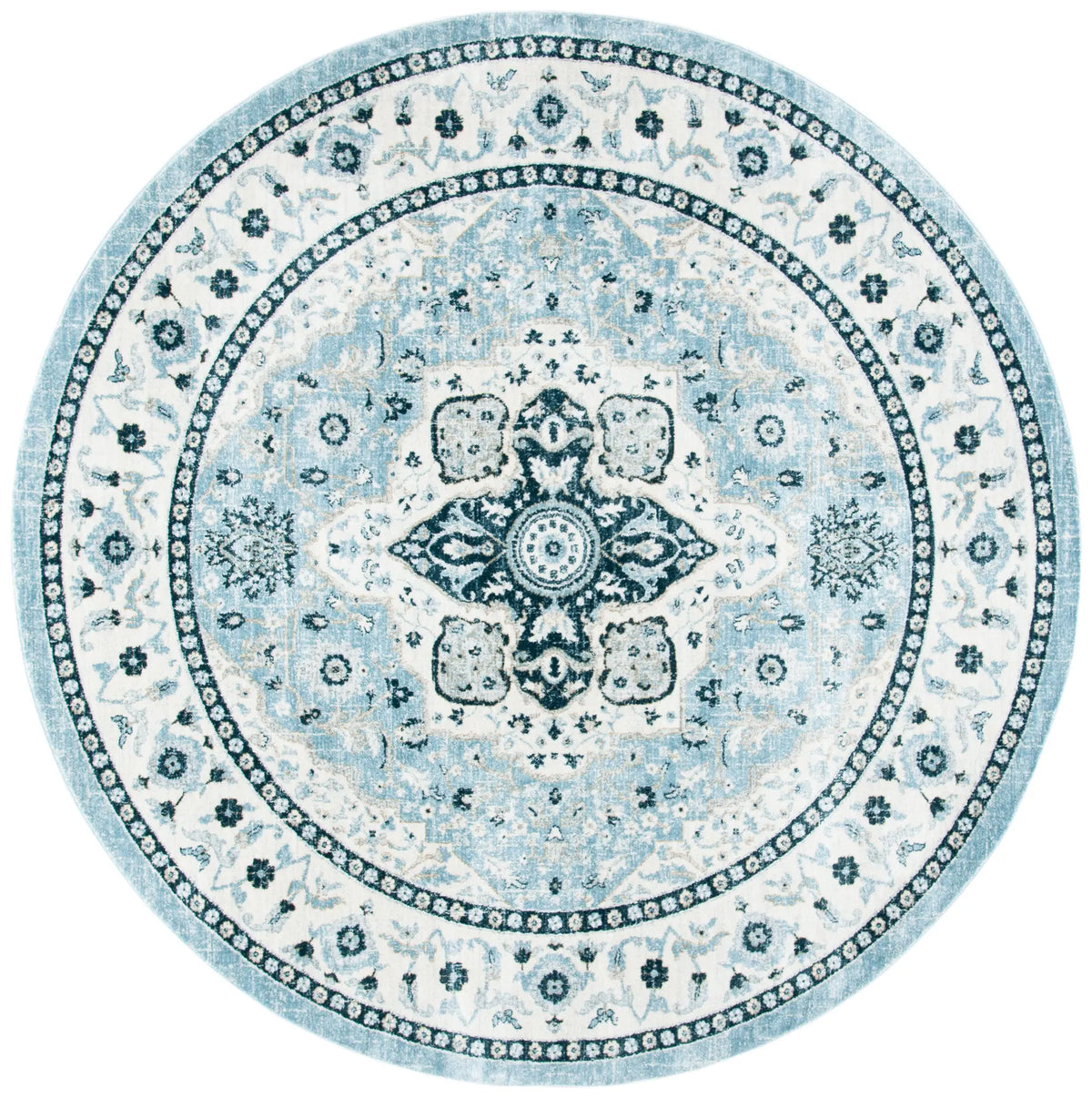 Safavieh Isabella 6'-7" x 6'-7" Rug in Light Blue / Cream
