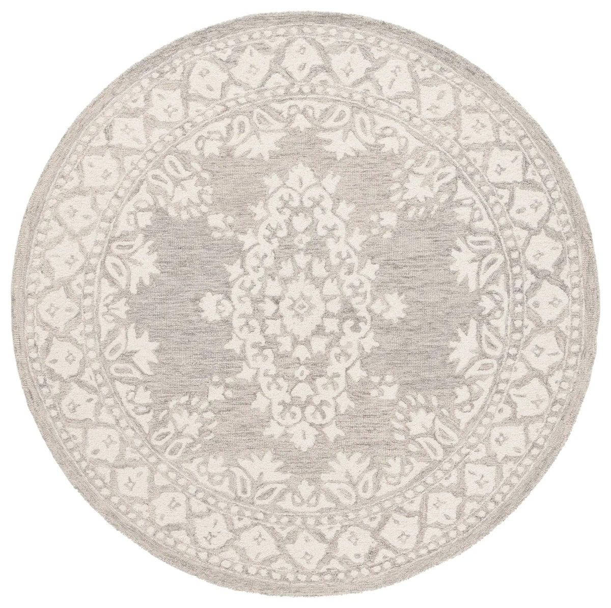 Safavieh Ebony 6'-0" x 6'-0" Rug in Grey / Ivory