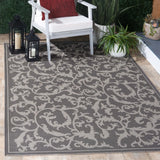 Safavieh Courtyard 4'-0" x 5'-7" Rug in Anthracite / Light Grey