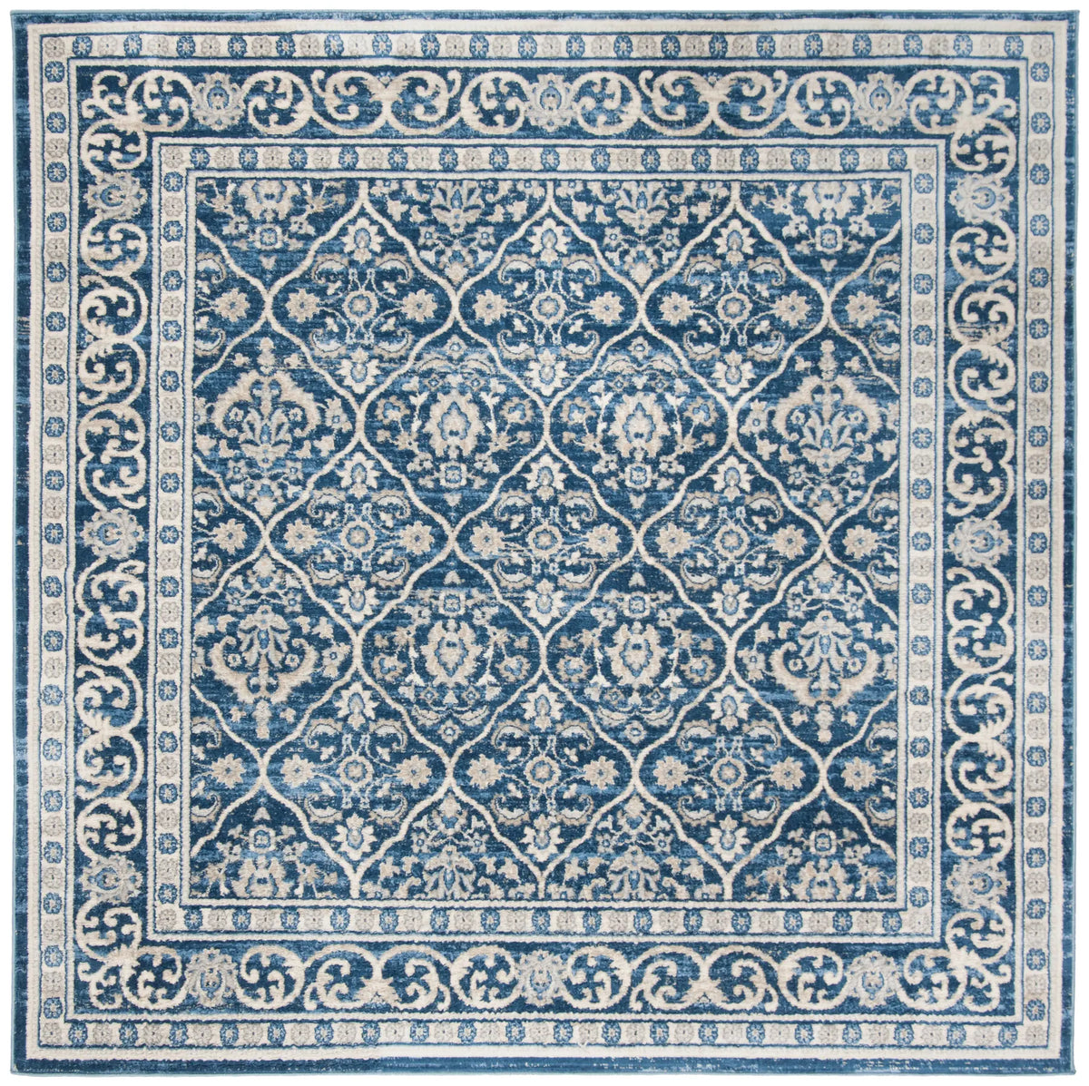 Safavieh Brentwood 6'-7" x 6'-7" Rug in Navy / Light Grey