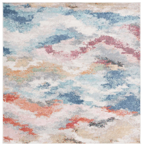 Safavieh Phoenix 500 6'-7" x 6'-7" Rug in Ivory / Blue Rust