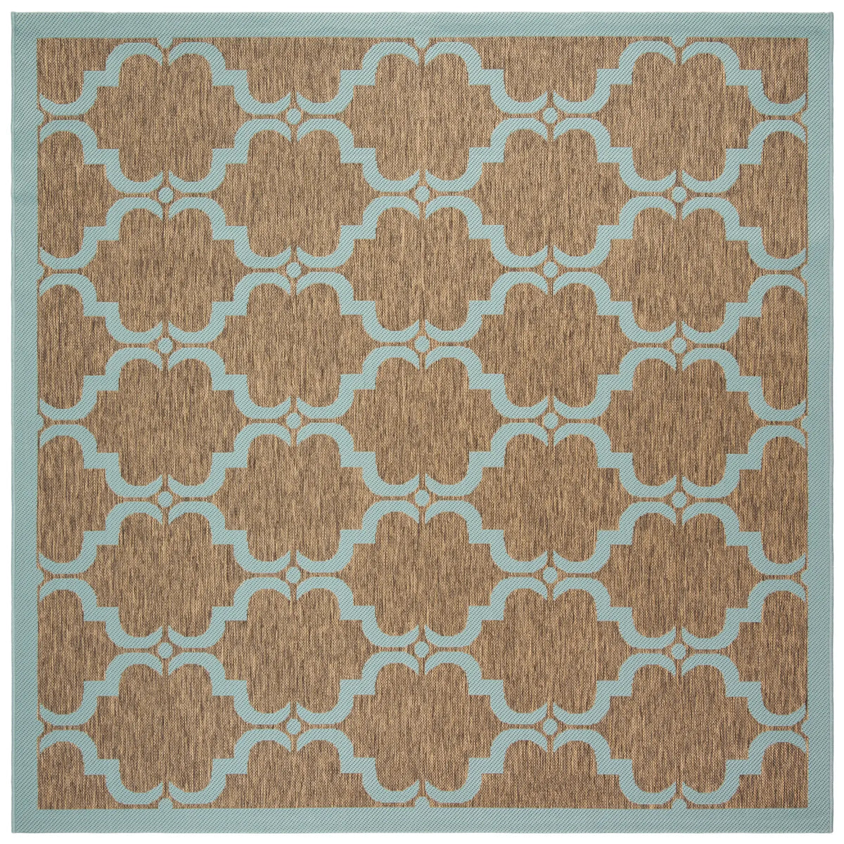 Safavieh Courtyard 6'-7" x 6'-7" Rug in Brown / Aqua
