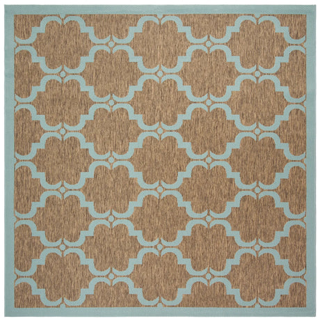 Safavieh Courtyard 6'-7" x 6'-7" Rug in Brown / Aqua