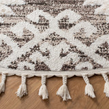 Safavieh Moroccan Tassel Shag 10'-0" x 10'-0" Rug in Ivory / Brown