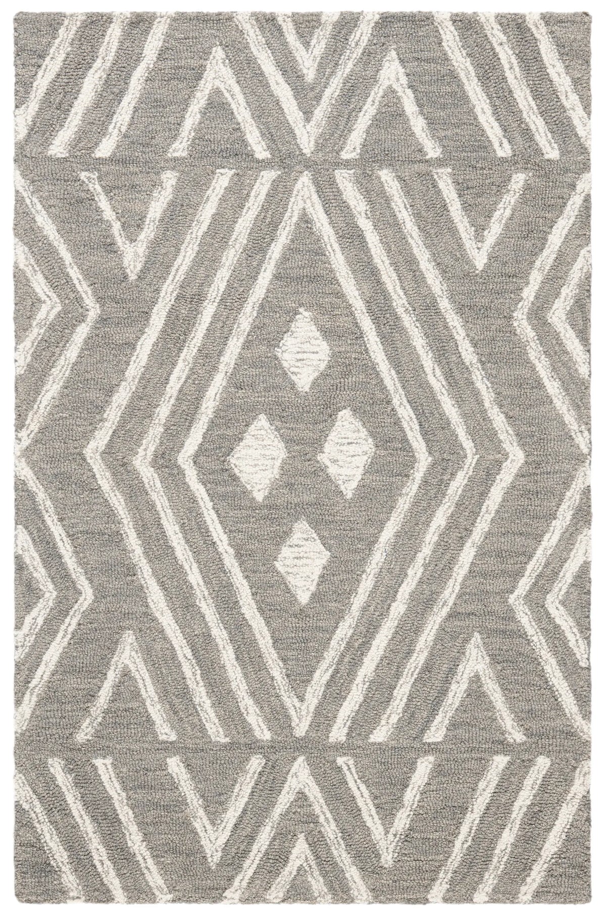 Safavieh Micro-Loop 2'-6" x 4'-0" Rug in Grey / Ivory