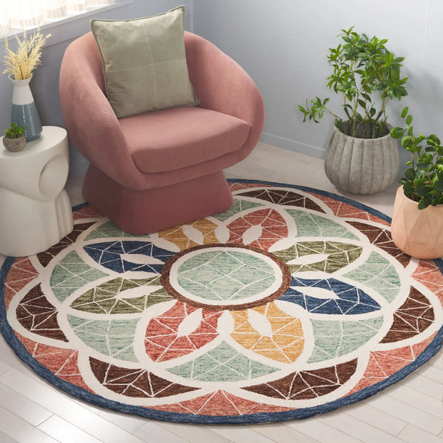 Safavieh Novelty 6'-0" x 6'-0" Rug in Blue / Orange