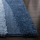 Safavieh Florida Shag 5'-3" x 7'-6" Rug in Dark Blue / Ivory