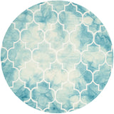 Safavieh Dip Dye 7'-0" x 7'-0" Rug in Turquoise / Ivory