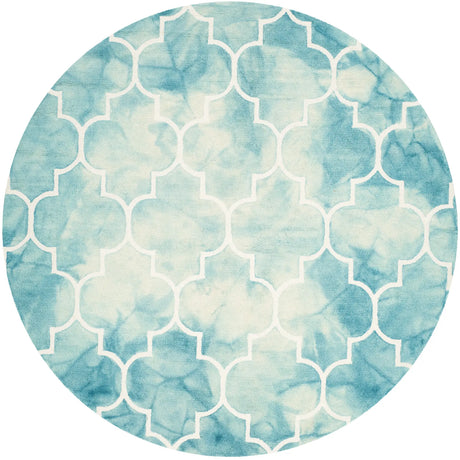 Safavieh Dip Dye 7'-0" x 7'-0" Rug in Turquoise / Ivory