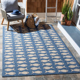 Safavieh Courtyard 4'-0" x 5'-7" Rug in Blue / Beige