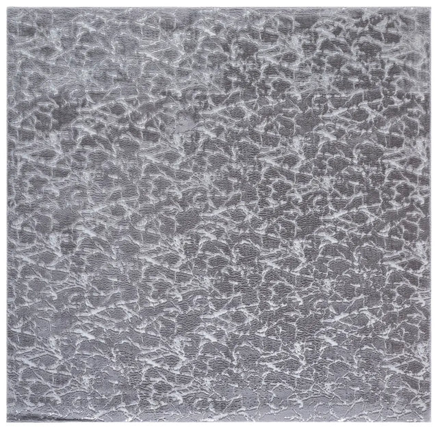 Safavieh Faux Rabbit Fur Metallic 6'-0" x 6'-0" Rug in Grey / Silver