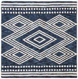 Safavieh Micro-Loop 5'-0" x 5'-0" Rug in Navy / Ivory