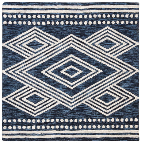 Safavieh Micro-Loop 5'-0" x 5'-0" Rug in Navy / Ivory