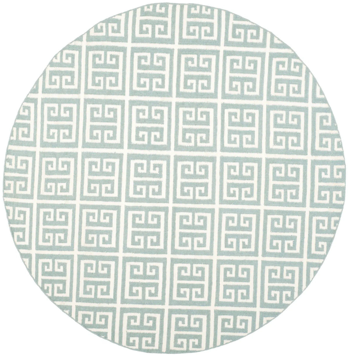 Safavieh Dhurries 7'-0" x 7'-0" Rug in Blue / Ivory