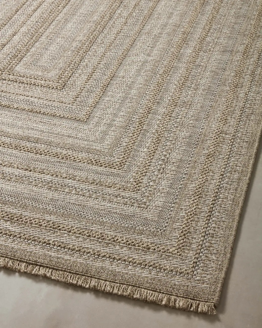 Loloi Dawn Daw-01 Natural Rug - angled corner on wood