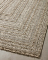 Loloi Dawn Daw-01 Natural Rug - angled corner on wood