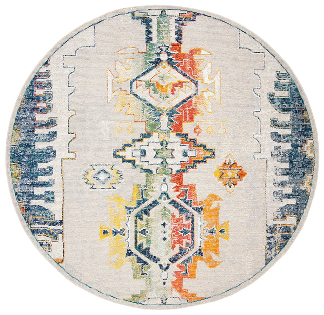 Safavieh Crystal 7'-0" x 7'-0" Rug in Light Grey / Orange
