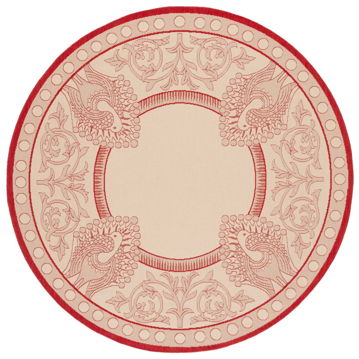 Safavieh Courtyard 6'-7" x 6'-7" Rug in Natural / Red