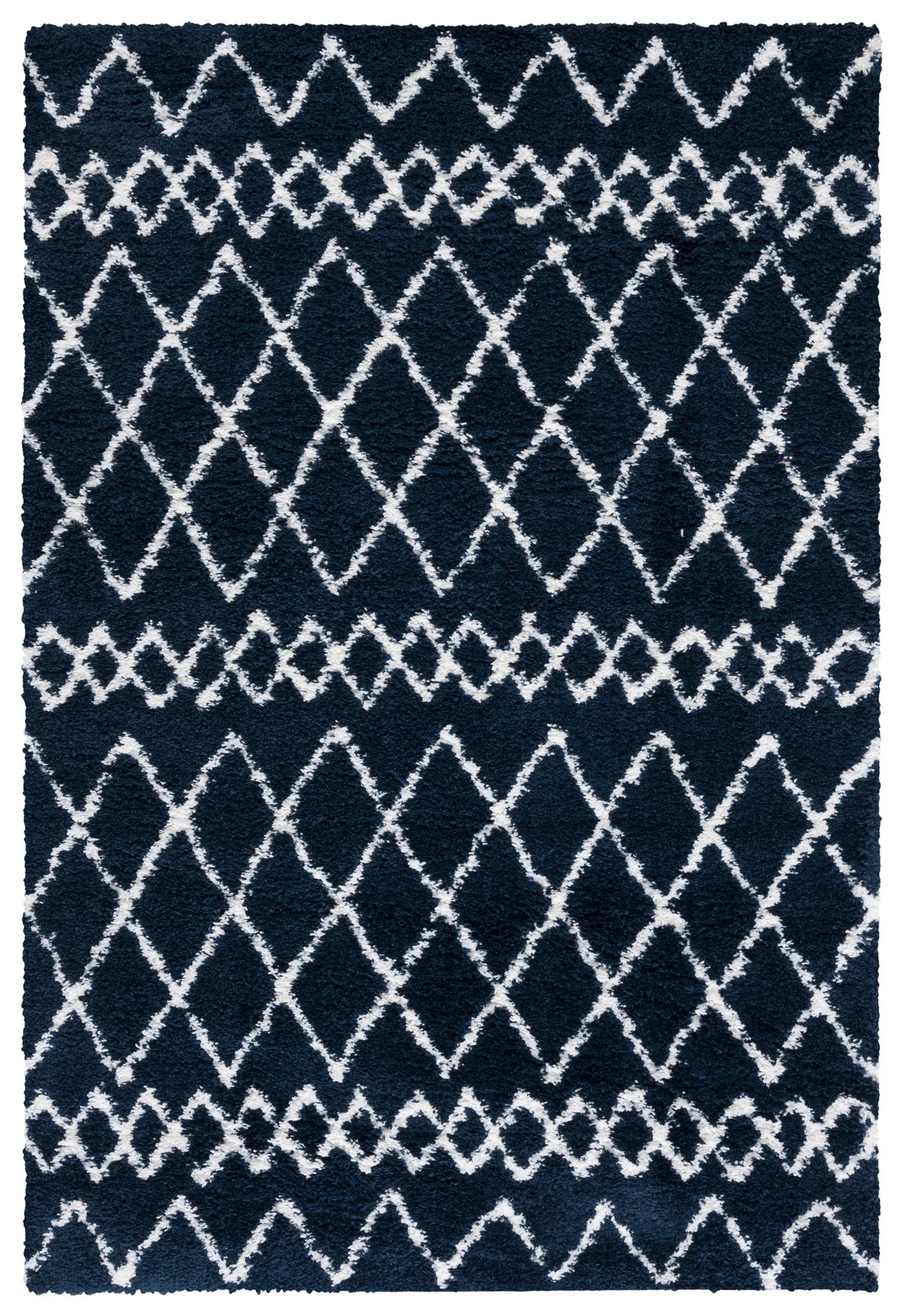 Safavieh Berber Shag 4'-0" x 6'-0" Rug in Navy / Ivory