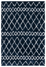 Safavieh Berber Shag 4'-0" x 6'-0" Rug in Navy / Ivory