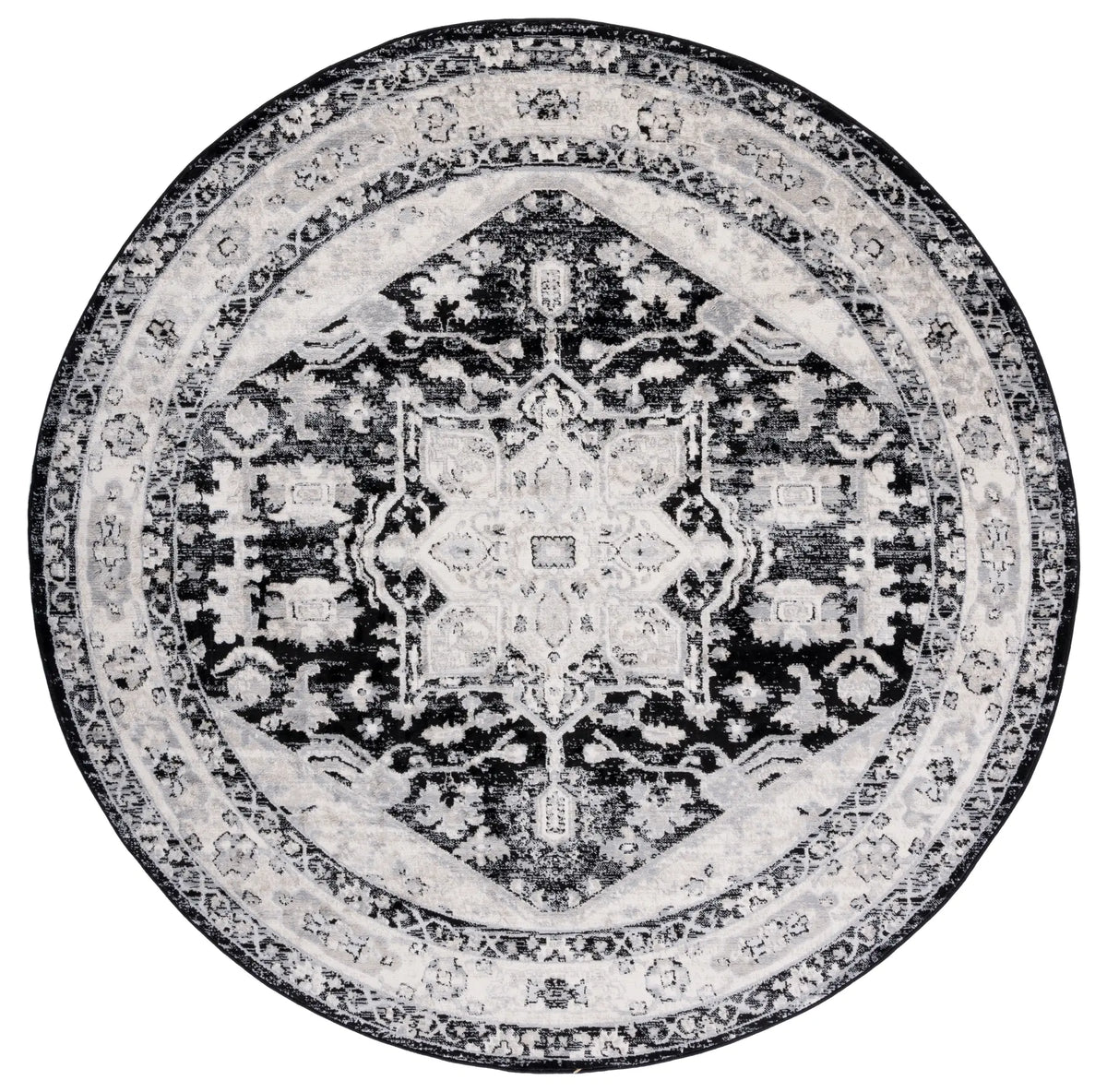 Safavieh Brentwood 6'-7" x 6'-7" Rug in Black / Ivory