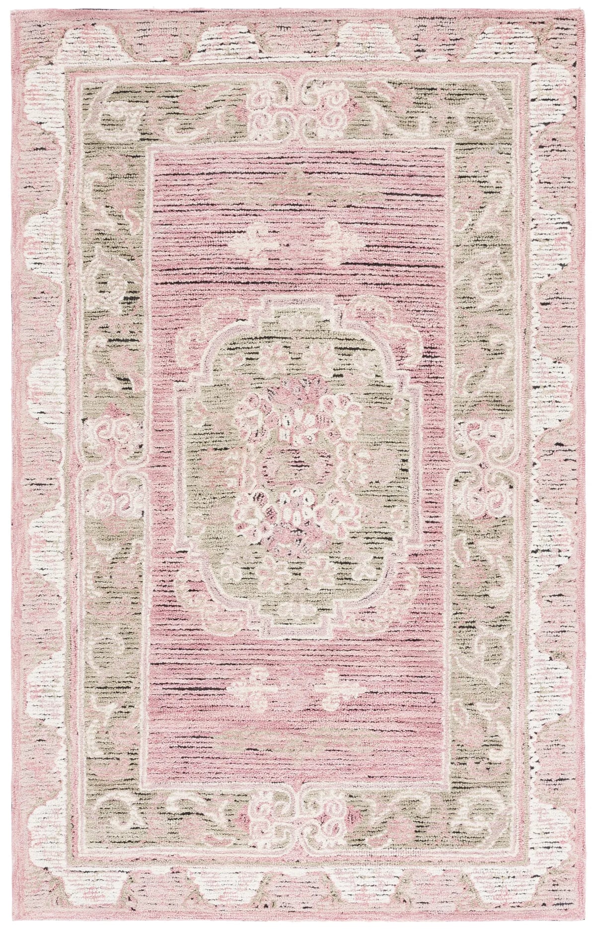 Safavieh Savonnerie 4'-0" x 6'-0" Rug in Olive / Pink