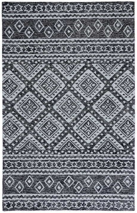 Safavieh Micro-Loop 4'-0" x 6'-0" Rug in Black / Ivory