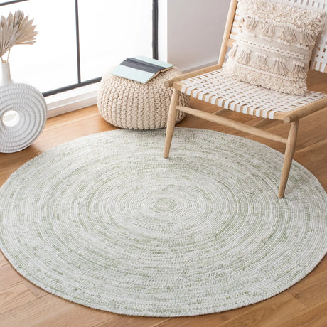 Safavieh Braided 5'-0" x 5'-0" Rug in Ivory / Green