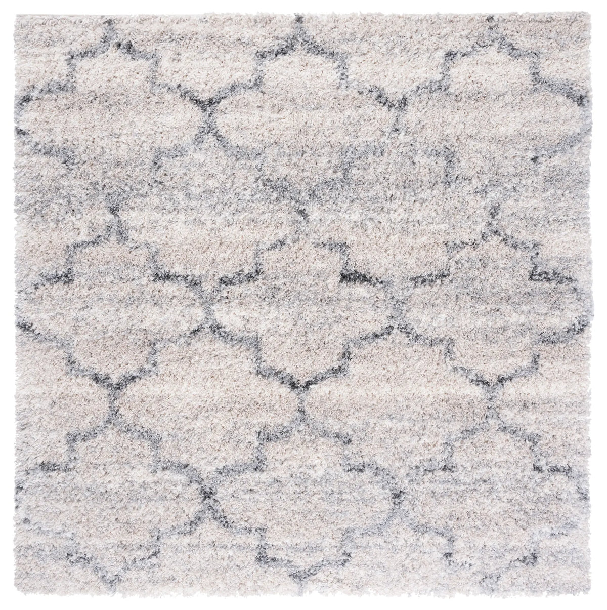 Safavieh Fontana Shag  800 6'-7" x 6'-7" Rug in Grey / Ivory