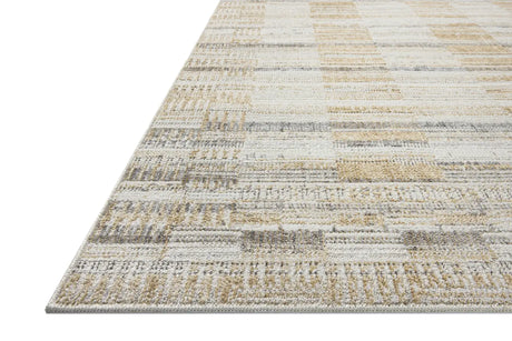 Loloi Roxie ROX-03 Contemporary Power Loomed Granite, Gold Rug - rug corner