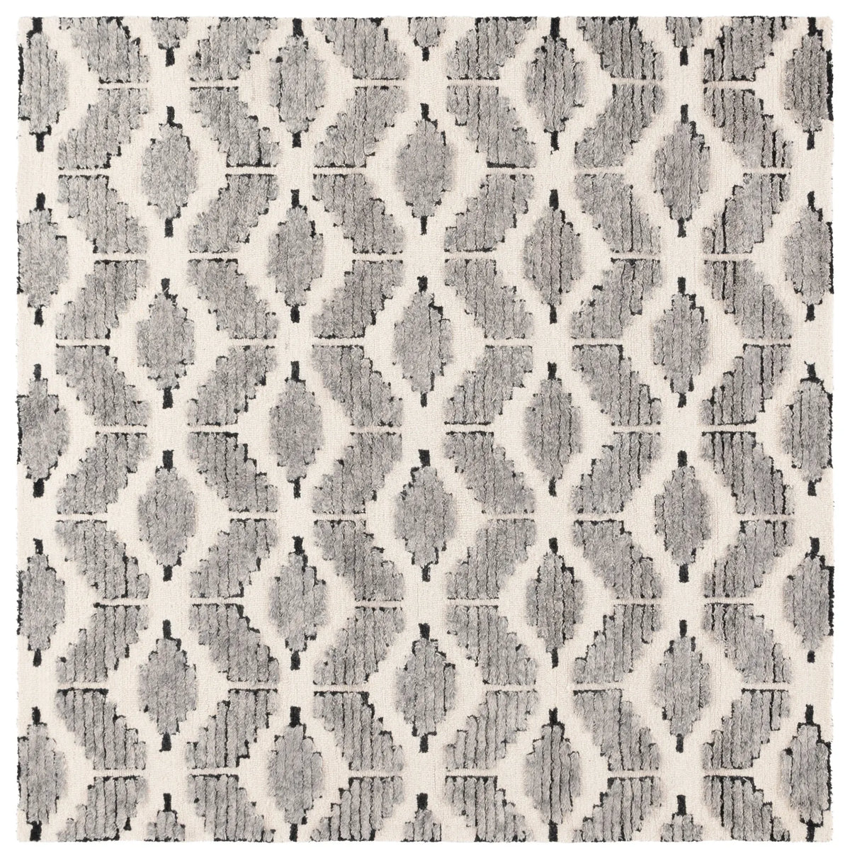 Safavieh Ebony 6'-0" x 6'-0" Rug in Dark Grey / Ivory