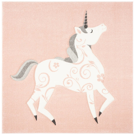 Safavieh Carousel Kids 100 5'-3" x 5'-3" Rug in Pink / Ivory
