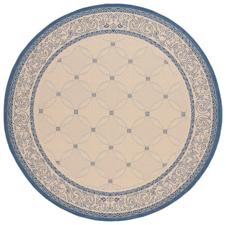 Safavieh Courtyard 6'-7" x 6'-7" Rug in Natural / Blue