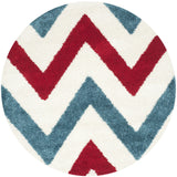 Safavieh Sgk-Shag Kids 6'-7" x 6'-7" Rug in Ivory / Red