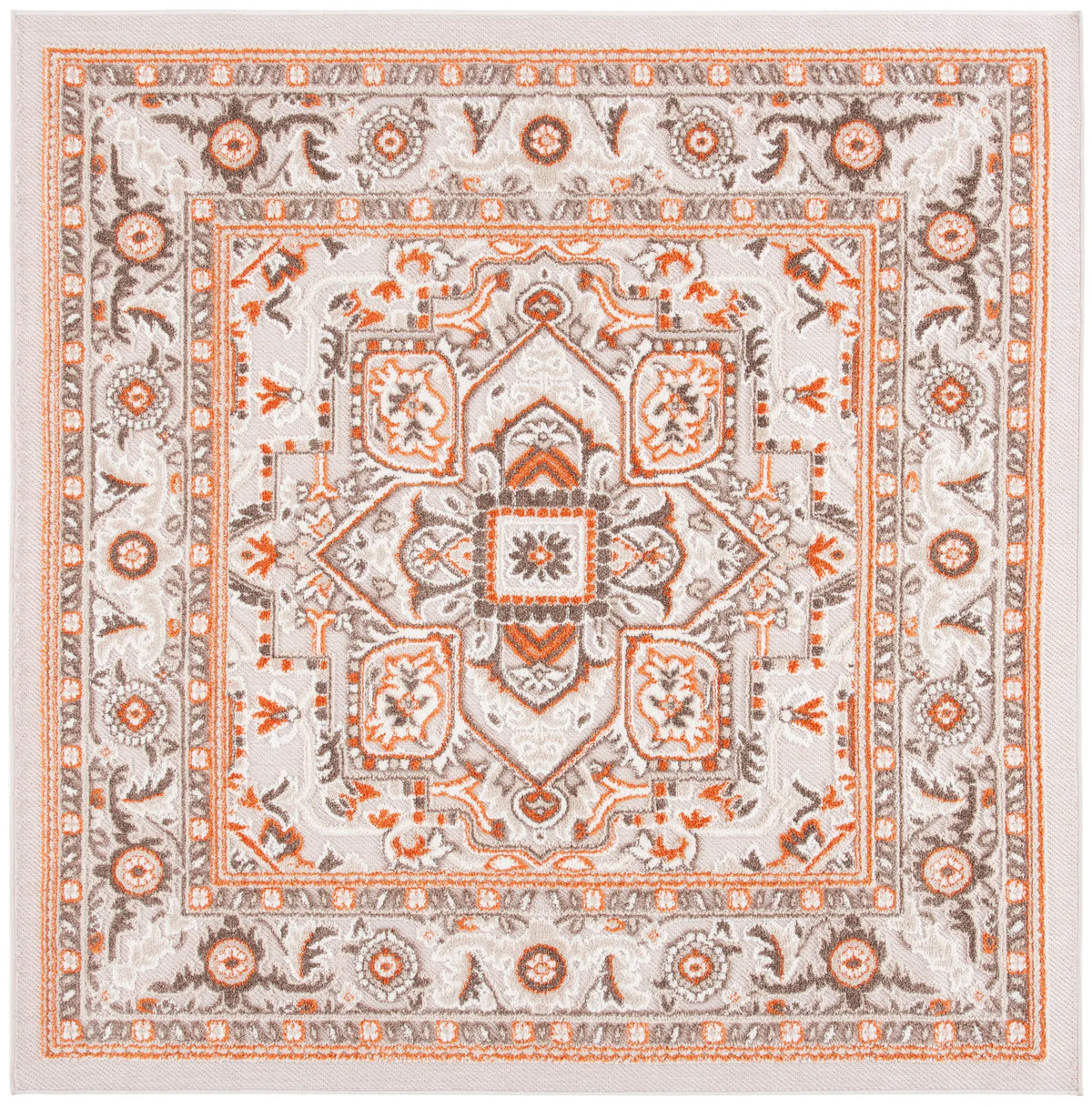Safavieh Cabana 6'-7" x 6'-7" Rug in Beige / Orange