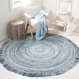 Safavieh Braided 6'-0" x 6'-0" Rug in Grey / Blue