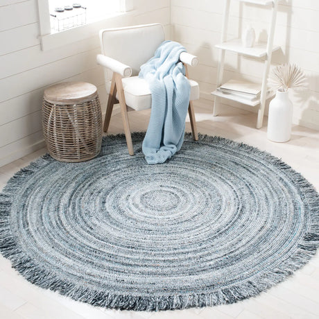 Safavieh Braided 6'-0" x 6'-0" Rug in Grey / Blue
