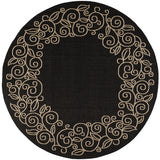 Safavieh Courtyard 7'-10" x 7'-10" Rug in Black / Beige