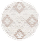 Safavieh Moroccan Tassel Shag 5'-3" x 5'-3" Rug in Ivory / Beige
