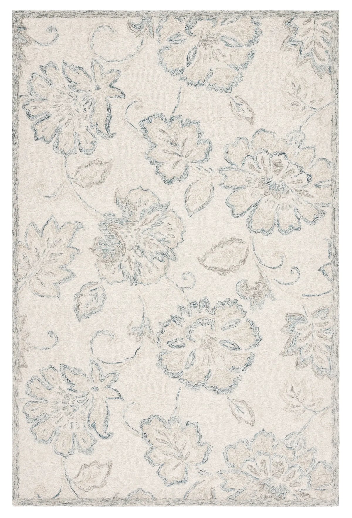 Safavieh Micro-Loop 4'-0" x 6'-0" Rug in Ivory / Blue