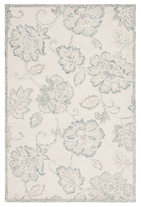 Safavieh Micro-Loop 4'-0" x 6'-0" Rug in Ivory / Blue