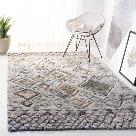 Safavieh Casablanca Shag 5'-0" x 8'-0" Rug in Grey / Olive
