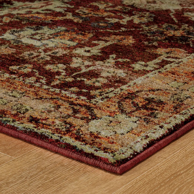 Oriental Weavers Sphinx Andorra 7154A Red/Gold Rugs - corner detail