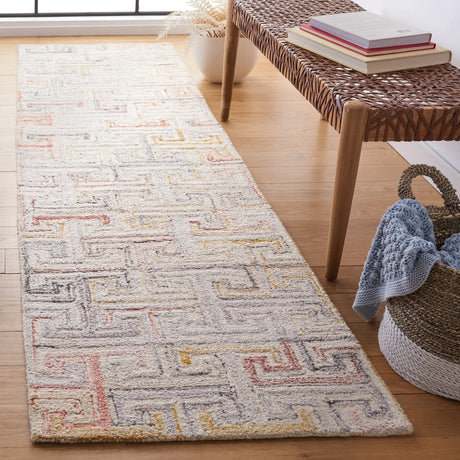 Safavieh Metro 2'-3" x 9'-0" Rug in Grey / Rust