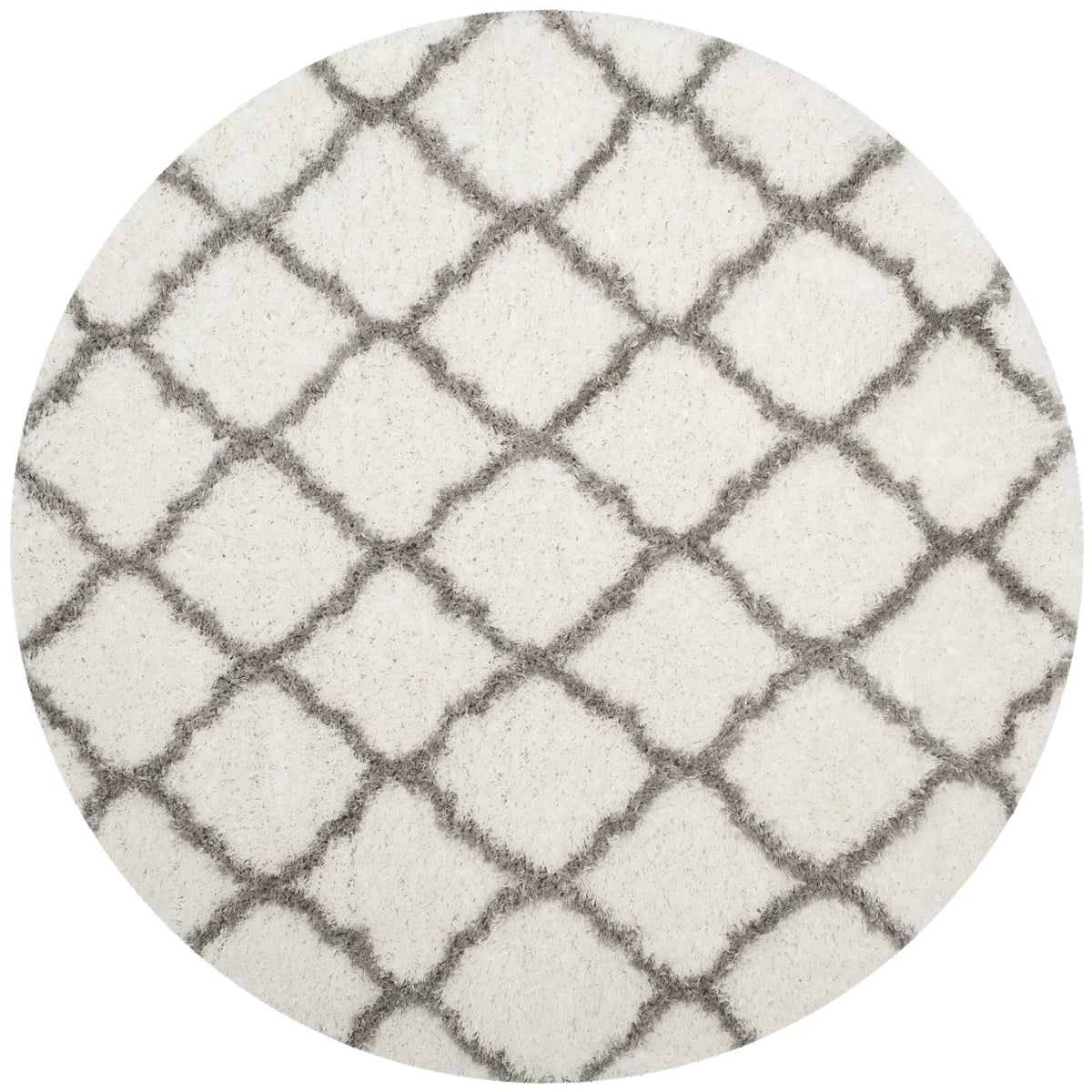 Safavieh Indie Shag 6'-7" x 6'-7" Rug in Ivory / Grey