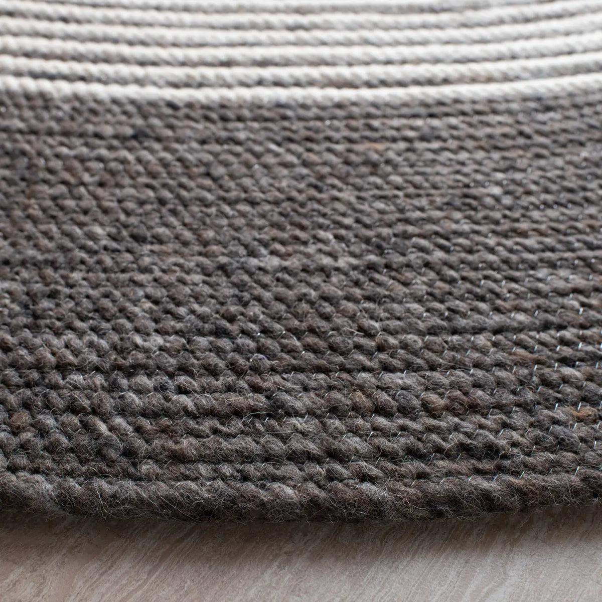 Safavieh Braided 5'-0" x 5'-0" Rug in Charcoal / Ivory