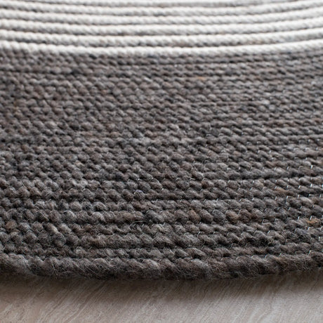 Safavieh Braided 5'-0" x 5'-0" Rug in Charcoal / Ivory