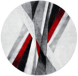 Safavieh Hollywood 6'-7" x 6'-7" Rug in Grey / Red