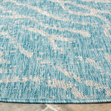Safavieh Courtyard 6'-7" x 6'-7" Rug in Aqua / Grey